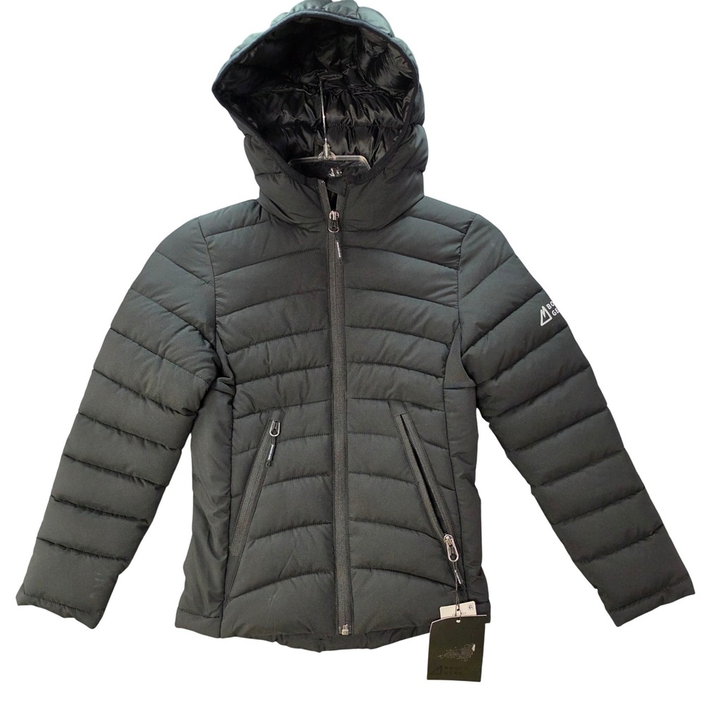 Boulder Gear Youth Girls x-small Starlight Puffy Jacket Black Puffer Hood Coat